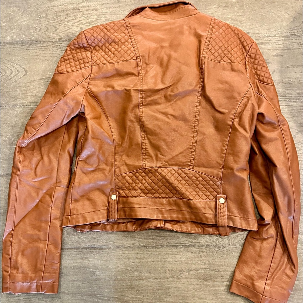Express Brown Moto Jacket, Medium - image 3